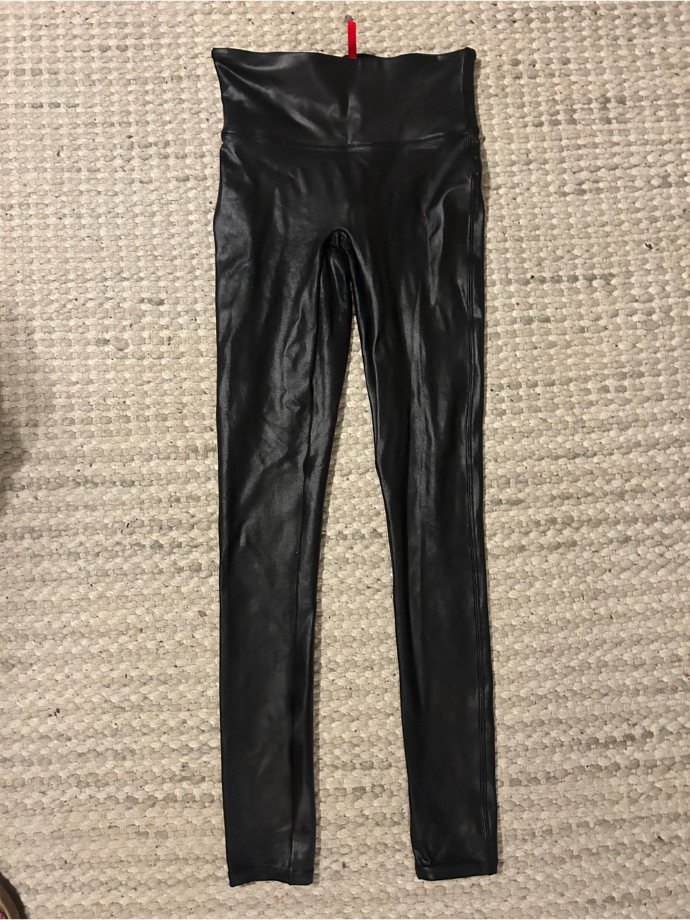 Spanx Black Faux Leather High-Waist Leggings